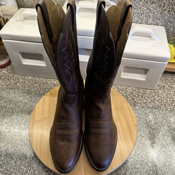 Ariat Heritage R Toe Western Leather Boot Women's Sz 11B Cowgirl Distress Brown - Picture 5 of 14